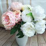 Msddl Round Peonies 5Heads/Bunch Artificial Flowers Wedding Decoration Fake Flowers Bridal Bouquet Peony Home Party Event Decor Floral