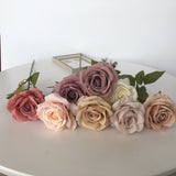 Msddl 10Pcs Artificial Autumn Rose Decor Flowers Silk Flower for Home Decoration Wedding Bouquet Party Table Flower Arrangement Roses