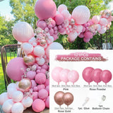 Msddl Rose Gold Pink Balloon Garland Arch Kit Happy Birthday Party Decoration Kids Baby Shower Latex Ballon Chain Wedding Birthday Baloon