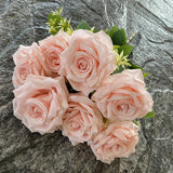 Msddl 7Heads Roses Bouquet Artificial Silk Flowers for Wedding Table Decoration Bridal Bouquet of Rose Fake Flowers Party Home Display