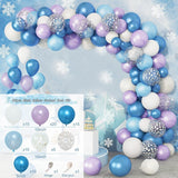 Msddl Purple Blue White Snow Balloon Garland Arch Kit Birthday Party Wedding Decoration Kids Baby Shower Confetti Latex Globos Wedding Baloon