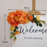 Msddl Champagne Artificial Wedding Decoration Welcome Sign Flowers Photo Props Corner Floral Party Christmas Arch Decor Hanging Flower Garland