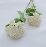 Msddl 2Pcs 3D Latex Film Hydrangea Feel Real Touch Artificial Flowers 2 Heads Snowball Wedding Background Arrangement Home Decoration