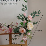 Msddl Champagne Artificial Wedding Decoration Welcome Sign Flowers Photo Props Corner Floral Party Christmas Arch Decor Hanging Flower Garland