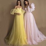 Msddl  Sweetheart Pink Long Prom Dresses Party Elegant 2023 Strapless Robe De Soiree Detachable Sleeves Evening Gowns With Belt