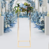 Msddl 31*31*100cm Gold Flower Floor Stand Metal Column Flower Stand Flower Arrangement For Wedding Arch  Party Dinner Centerpiece