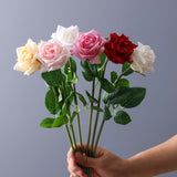 Msddl 4Pc Moisturizing Rose Real Touch Artificial Flowers for Home Decor Wedding Rose Flower Arrangement DIY Bouquet Photography Props