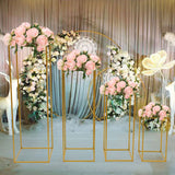 Msddl 4/10PCS Gold Metal Wedding Flower Stand Floor Vases Flowers Column Stand Road Lead Rack for Wedding Arch Party Event Anniversary