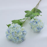 Msddl 2Pcs 3D Latex Film Hydrangea Feel Real Touch Artificial Flowers 2 Heads Snowball Wedding Background Arrangement Home Decoration