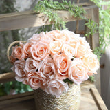 Msddl 9 Branch Rose Bouquet Artificial Flowers Wedding Bride Holding Flowers Home Decoration Floral Party Event Decor Layout Bouquet