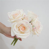 Msddl Hand Feel Moist Rose Bouquet Real Touch Artificial Rose Flowers Home Table Decor Bridal Bouquet Wedding Decor Flower Arrangement