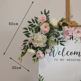 Msddl Champagne Artificial Wedding Decoration Welcome Sign Flowers Photo Props Corner Floral Party Christmas Arch Decor Hanging Flower Garland