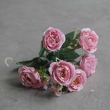 Msddl Artificial  Flower 6 Head Peony Elegant Fake Flores  Bouquet Wedding Home Decor Party Garden Ornaments