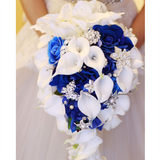 Msddl Wedding bride holding flower PU calla lily drill buckle water drop waterfall photo holding bouquet bridesmaid flower