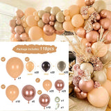 Msddl Apricot Coffee Brown Balloon Garland Arch Kit  Birthday Party Wedding Decoration Kids Latex Balloon Globos Baby Shower Decor