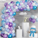 Msddl Purple Blue White Snow Balloon Garland Arch Kit Birthday Party Wedding Decoration Kids Baby Shower Confetti Latex Globos Wedding Baloon