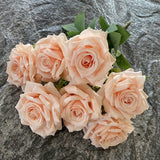 Msddl 7Heads Roses Bouquet Artificial Silk Flowers for Wedding Table Decoration Bridal Bouquet of Rose Fake Flowers Party Home Display