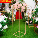 Msddl 25*25*70cm Gold Metal Flower Stand Rectangular Shape Wedding Arch  Background Frame Stand