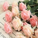 Msddl 7Pcs Latex Rose Real Touch Artificial Flowers Home Decoration Floral Bridal Bouquet Wedding Party Event Decor Flower Arrangement