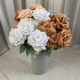 Msddl 7Heads Roses Bouquet Artificial Silk Flowers for Wedding Table Decoration Bridal Bouquet of Rose Fake Flowers Party Home Display