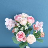 Msddl 27cm Rose Artificial Flower Bouquet Living Room Fake Flower Plant Decoration Wedding Articles Window Display