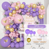 Msddl Butterfly Balloon Garland Arch Kit Birthday Party Wedding Decoration Kids Wedding Birthday Girl Decor Baby Shower Latex Baloon