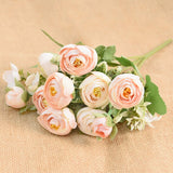 Msddl 1 Bouquet Silk Artificial Rose Flowers Bunch High Quality Wedding Party Decoration for Home Room Garden DIY Fake Flower Supplies