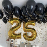 Msddl 5/10/12/18 Inch Black Balloons Flashing Metallic Gold Balloons Birthday Party Decorations Adult Wedding Decoration Helium Globos