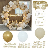 Msddl Sand White Balloon Garland Arch Kit Wedding Decoration Birthday Party Decoration Kids Baby Shower Birthday Latex Metallic Ballon Globos