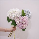 Msddl Real Touch Hydrangea Pointed Leaf Hydrangea Artificial Flowers Home Living Room Decoration Wedding Background Flower Arrangement