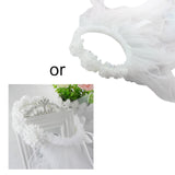 Msddl Women Bridal Flower Hair Wreath With White Veil Garland Wedding Headband Crown Adjustable Lace Up Ribbon Bachelorette Party