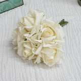 Msddl Moist Latex 5Head Rose Flower Decoration Bouquet Real Touch Artificial Roses Flowers for Bridal Bouquet Wedding Party Home decor