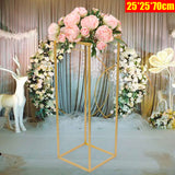 Msddl 25*25*70cm Gold Metal Flower Stand Rectangular Shape Wedding Arch  Background Frame Stand