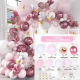 Msddl Rose Gold Pink Balloon Garland Arch Kit Happy Birthday Party Decoration Kids Baby Shower Latex Ballon Chain Wedding Birthday Baloon