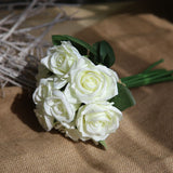 Msddl 9 Branch Rose Bouquet Artificial Flowers Wedding Bride Holding Flowers Home Decoration Floral Party Event Decor Layout Bouquet