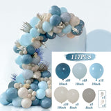 Msddl Blue Balloon Garland Arch Kit  Macaron Metallic Latex Ballons Birthday Party Wedding Decoration Kids Adult Baby Shower Boy Globo