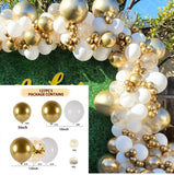 Msddl White Gold Balloon Garland Arch Kit Happy Birthday Party Wedding Decoration Kids Wedding Birthday Balloon Latex Baloon Baby Shower