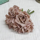 Msddl Moist Latex 5Head Rose Flower Decoration Bouquet Real Touch Artificial Roses Flowers for Bridal Bouquet Wedding Party Home decor
