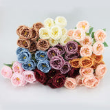 Msddl 7 Head Simulation Austin Roses Fake Flowers Bridal Bouquet Wedding Decor Flower Arrangement Home Party Event Decor Silk Roses