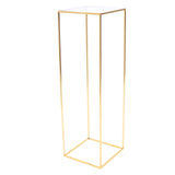 Msddl 31*31*100cm Gold Flower Floor Stand Metal Column Flower Stand Flower Arrangement For Wedding Arch  Party Dinner Centerpiece