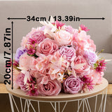 Msddl Pink Flower Row Wedding Rose Artificial Flower Scene Luxury Arch Background Wedding Decoration Winter Party Ceremony Silk False Flowers