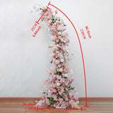 Msddl Wedding Decoration Flowers White Champagne Floral Arrangement Horn Moon Shape Table Centerpieces Ball Artificial Flower Stand Decor