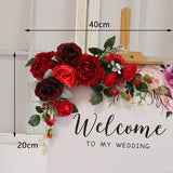 Msddl Champagne Artificial Wedding Decoration Welcome Sign Flowers Photo Props Corner Floral Party Christmas Arch Decor Hanging Flower Garland