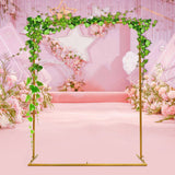 Msddl 1.5×1.2M Wedding Arch Metal Backdrop Stand Balloon Flower Stand For Wedding Garden Decoration Gold