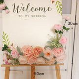 Msddl Champagne Artificial Wedding Decoration Welcome Sign Flowers Photo Props Corner Floral Party Christmas Arch Decor Hanging Flower Garland