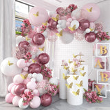 Msddl Butterfly Balloon Garland Arch Kit Birthday Party Wedding Decoration Kids Wedding Birthday Girl Decor Baby Shower Latex Baloon