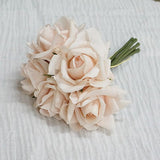 Msddl Moist Latex 5Head Rose Flower Decoration Bouquet Real Touch Artificial Roses Flowers for Bridal Bouquet Wedding Party Home decor