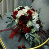 Msddl New waterfall wedding bridal bouquet bridesmaid hand tied artificial flower holiday party supplies flowers European rose gift