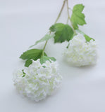 Msddl 2Pcs 3D Latex Film Hydrangea Feel Real Touch Artificial Flowers 2 Heads Snowball Wedding Background Arrangement Home Decoration