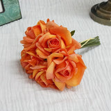 Msddl Moist Latex 5Head Rose Flower Decoration Bouquet Real Touch Artificial Roses Flowers for Bridal Bouquet Wedding Party Home decor